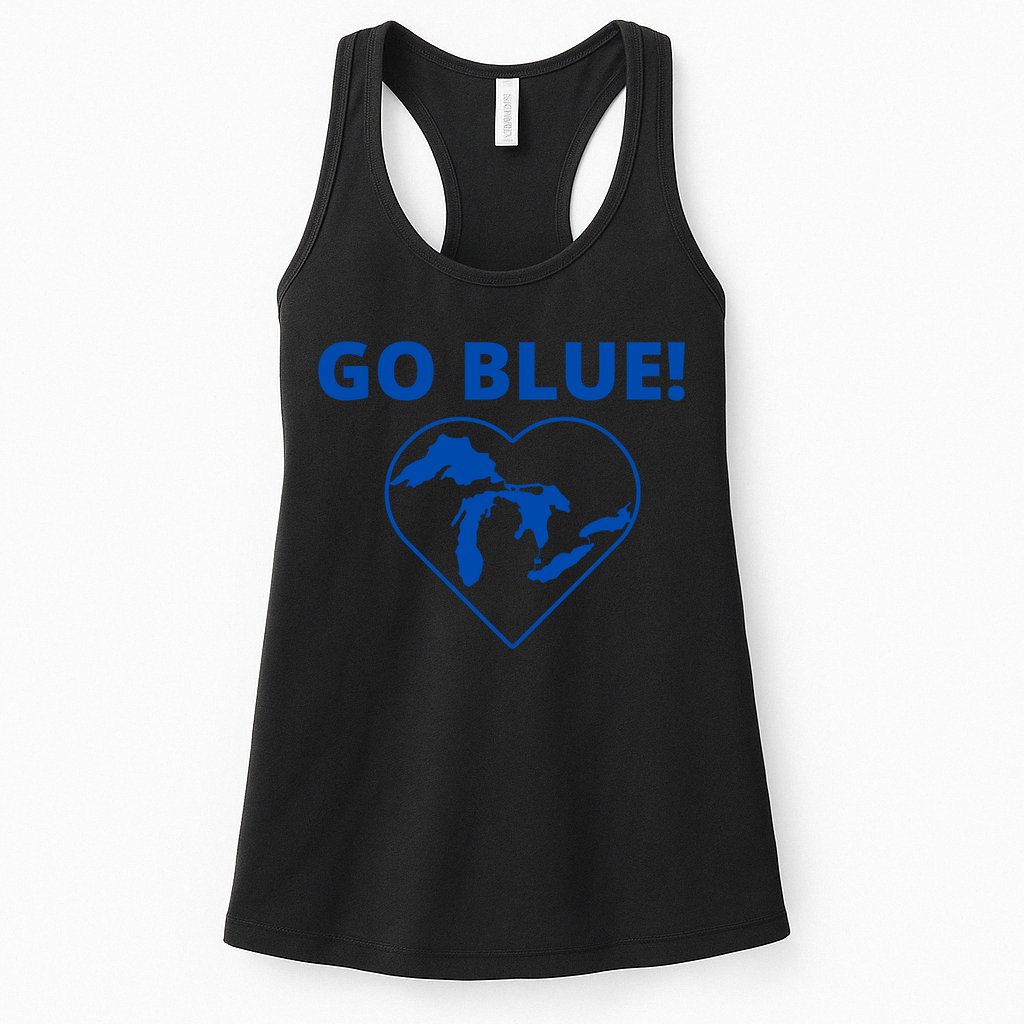 Go Blue Michigan Heart Womens Tank Top