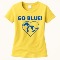 Go Blue Michigan Heart Womens T-Shirt