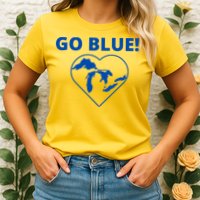 Go Blue Michigan Heart Womens T-Shirt