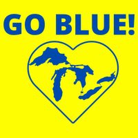 Go Blue Michigan Heart Womens T-Shirt