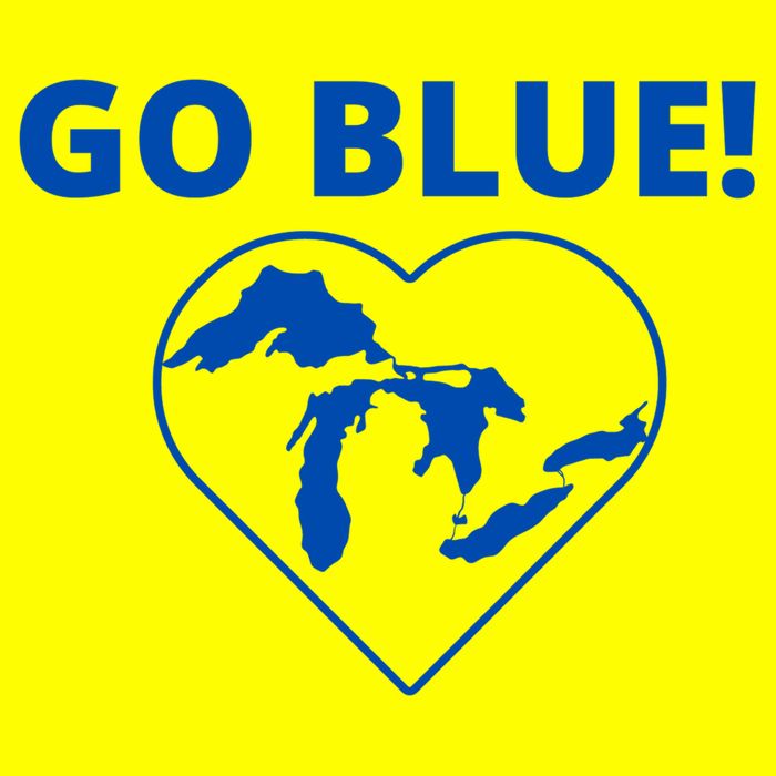 Go Blue Michigan Heart Womens T-Shirt