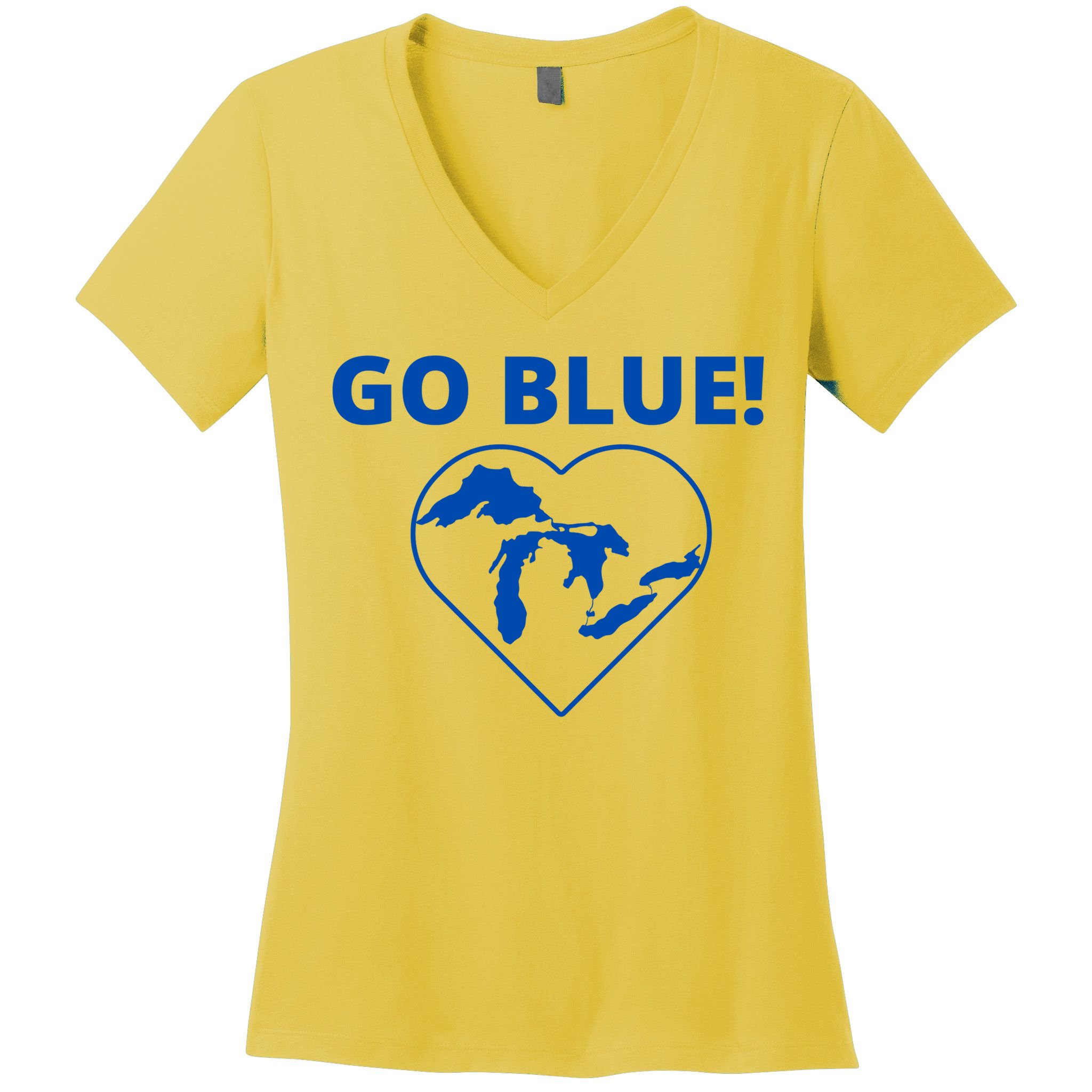 Go Blue Michigan Heart Women's V-Neck T-Shirt