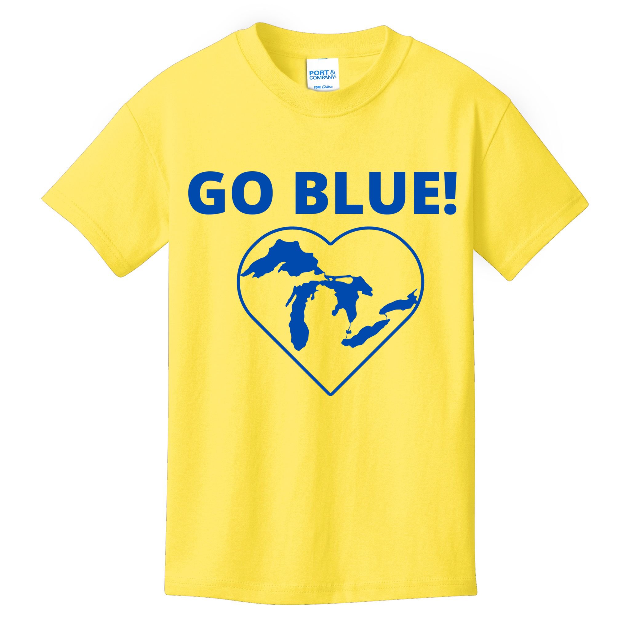 Go Blue Michigan Heart Kids T-Shirt