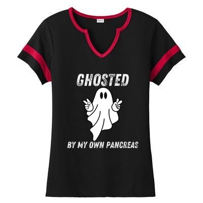 Ghosted By My Own Pancreas Type 1 Diabetes Humor Ladies Halftime Notch Neck Tee