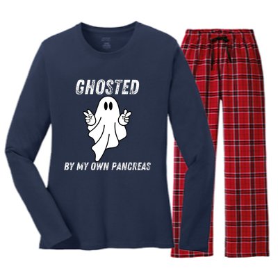 Ghosted By My Own Pancreas Type 1 Diabetes Humor Women's Long Sleeve Flannel Pajama Set 