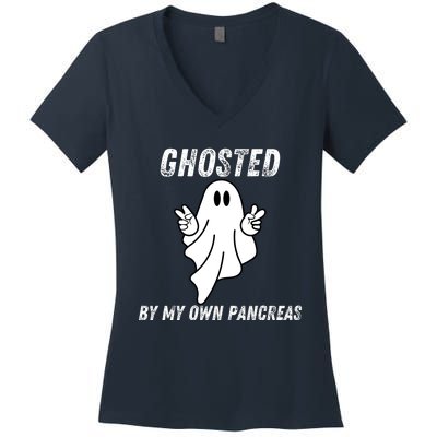 Ghosted By My Own Pancreas Type 1 Diabetes Humor Women's V-Neck T-Shirt