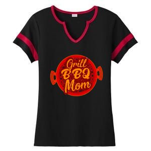 Grill Bbq Mom Grilling Chef Cook Mommy Mothers Day Gift Cool Gift Ladies Halftime Notch Neck Tee