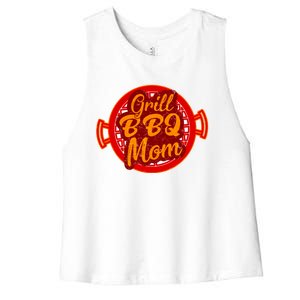 Grill Bbq Mom Grilling Chef Cook Mommy Mothers Day Gift Cool Gift Women's Racerback Cropped Tank