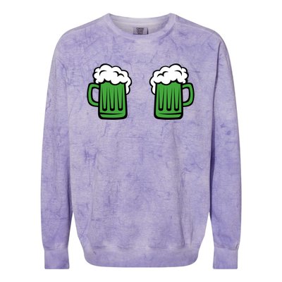 Green Beer Mug Shamrock St Patricks Day Gift Funny Ing Great Gift Colorblast Crewneck Sweatshirt