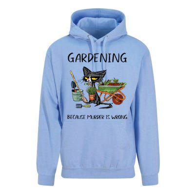 Gardening Because Murder Is Wrong Funny Cat Gardening Unisex Surf Hoodie