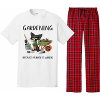 Gardening Because Murder Is Wrong Funny Cat Gardening Pajama Set