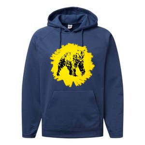 Grizzly Bear Motif Grizzlies Predator Bears Forest Animals Funny Gift Performance Fleece Hoodie