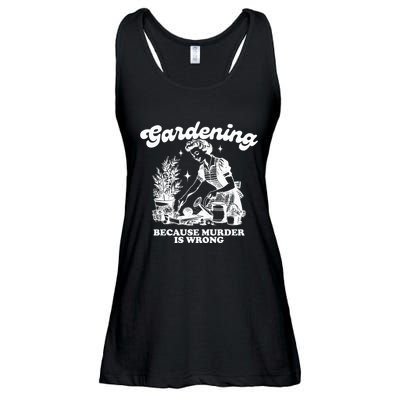 Gardening Because Murder Is Wrong Ladies Essential Flowy Tank