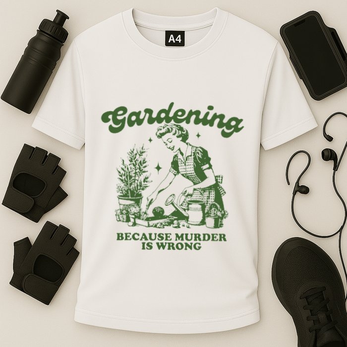Gardening Because Murder Is Wrong Performance Shirt