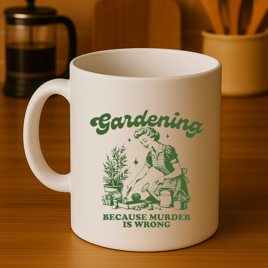 Gardening Because Murder Is Wrong Mug