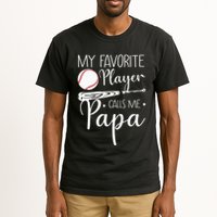 Grandpa Baseball My Favorite Player Calls Me Papa Tall T-Shirt