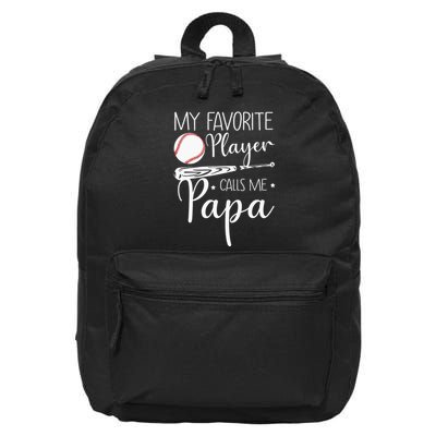 Grandpa Baseball My Favorite Player Calls Me Papa 16 in Basic Backpack