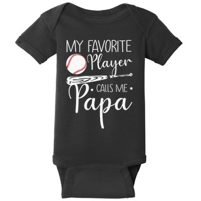 Grandpa Baseball My Favorite Player Calls Me Papa Baby Bodysuit