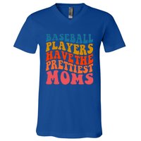 Groovy Baseball Mom Mothers Day Softball Lover Gift V-Neck T-Shirt