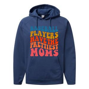 Groovy Baseball Mom Mothers Day Softball Lover Gift Performance Fleece Hoodie