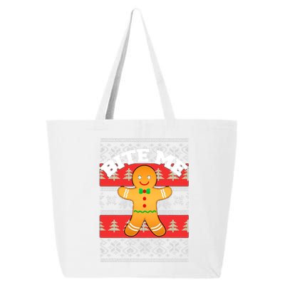 Gingerbread Bite Me Funny Ugly Christmas Sweater Gift 25L Jumbo Tote