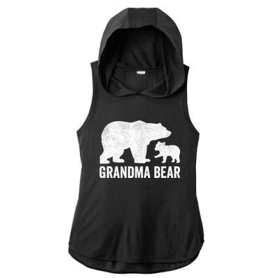 Grandma Bear Mothers Day, Funny One Cub Grandmom Hoodie Ladies PosiCharge Tri-Blend Wicking Draft Hoodie Tank