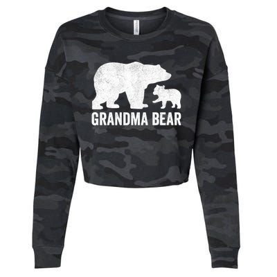 Grandma Bear Mothers Day, Funny One Cub Grandmom Hoodie Cropped Pullover Crew