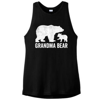 Grandma Bear Mothers Day, Funny One Cub Grandmom Hoodie Ladies PosiCharge Tri-Blend Wicking Tank