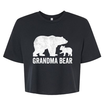 Grandma Bear Mothers Day, Funny One Cub Grandmom Hoodie Bella+Canvas Jersey Crop Tee