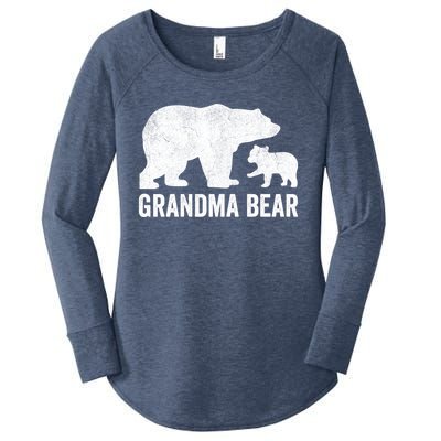 Grandma Bear Mothers Day, Funny One Cub Grandmom Hoodie Women's Perfect Tri Tunic Long Sleeve Shirt