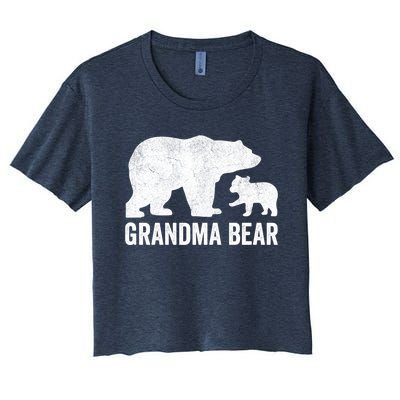 Grandma Bear Mothers Day, Funny One Cub Grandmom Hoodie Women's Crop Top Tee