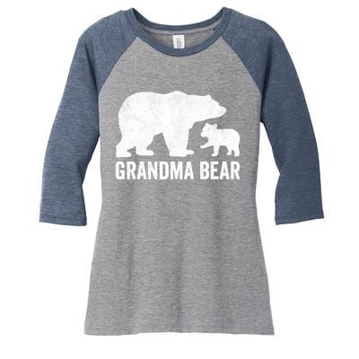 Grandma Bear Mothers Day, Funny One Cub Grandmom Hoodie Women's Tri-Blend 3/4-Sleeve Raglan Shirt