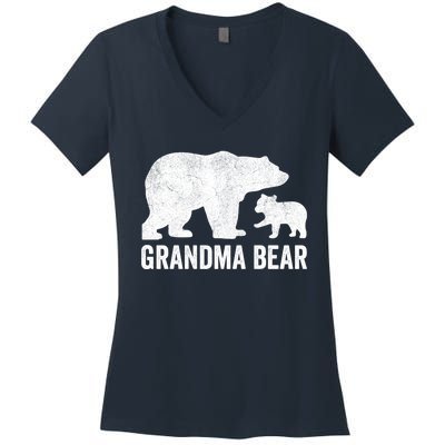 Grandma Bear Mothers Day, Funny One Cub Grandmom Hoodie Women's V-Neck T-Shirt