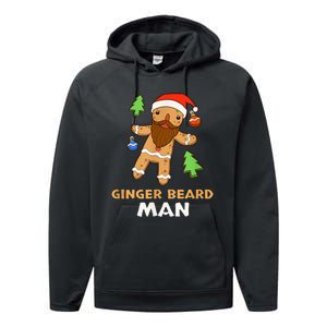 Ginger Beard Man Holiday Gingerbread Christmas Performance Fleece Hoodie