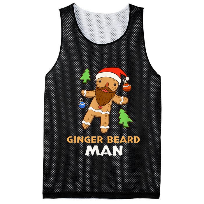 Ginger Beard Man Holiday Gingerbread Christmas Mesh Reversible Basketball Jersey Tank