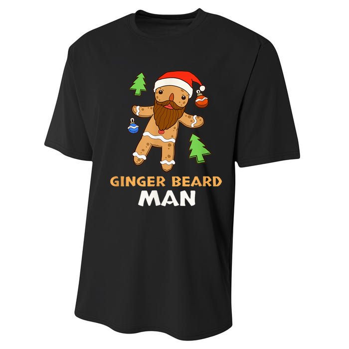 Ginger Beard Man Holiday Gingerbread Christmas Performance Sprint T-Shirt