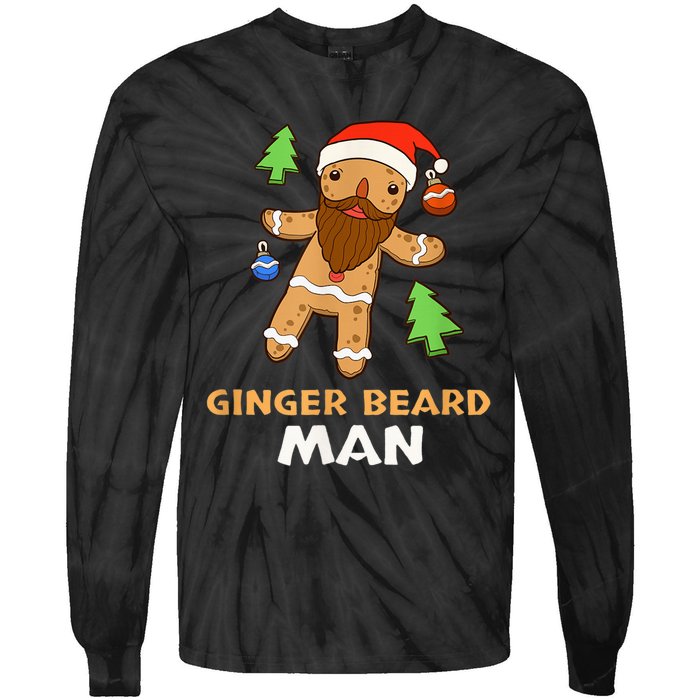 Ginger Beard Man Holiday Gingerbread Christmas Tie-Dye Long Sleeve Shirt