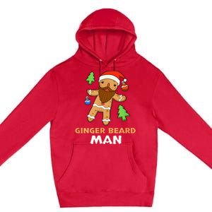 Ginger Beard Man Holiday Gingerbread Christmas Premium Pullover Hoodie