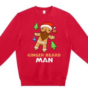 Ginger Beard Man Holiday Gingerbread Christmas Premium Crewneck Sweatshirt