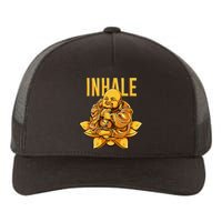 Golden Buddha Marijuana Cannabis Meditation Inhale Yupoong Adult 5-Panel Trucker Hat