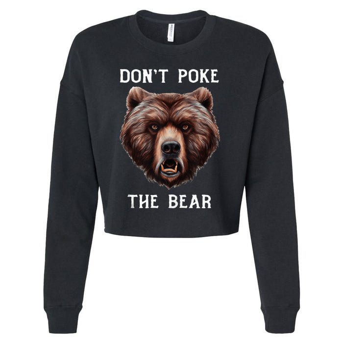 Grumpy Bear Mom Or Dad Grizzly Bear Cropped Pullover Crew