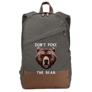 Grumpy Bear Mom Or Dad Grizzly Bear Cotton Canvas Backpack