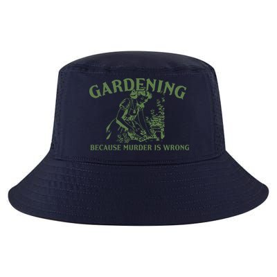 Gardening Because Murder Is Wrong Retro Cool Comfort Performance Bucket Hat