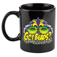 Got Beads Mardi Gras 11oz C Handle Ceramic Mug