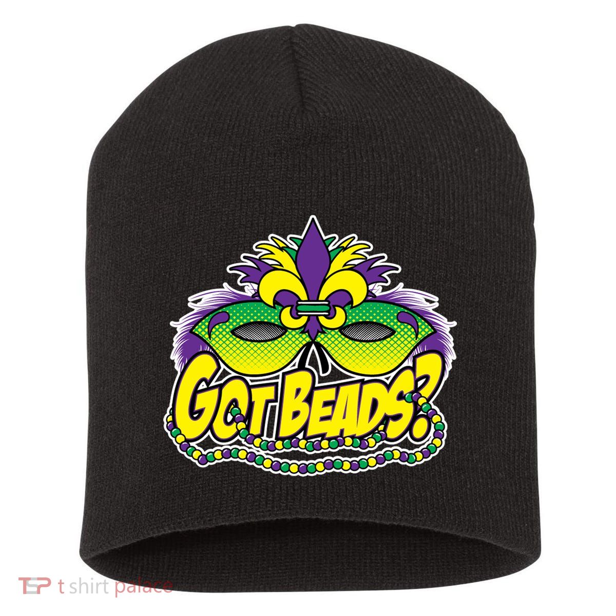 Got Beads Mardi Gras Short Acrylic Beanie