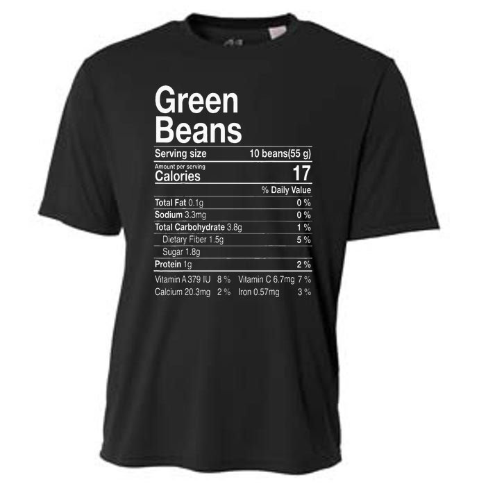 Green Beans Nutrition Fact Thanksgiving Costume Turkey Day Cooling Performance Crew T-Shirt