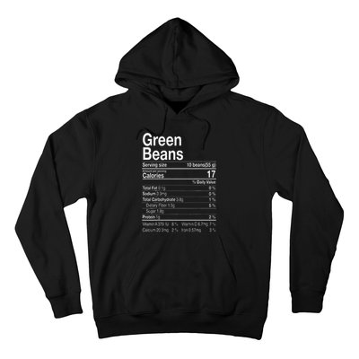 Green Beans Nutrition Fact Thanksgiving Costume Turkey Day Hoodie