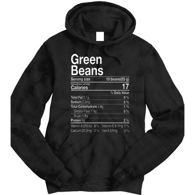 Green Beans Nutrition Fact Thanksgiving Costume Turkey Day Tie Dye Hoodie