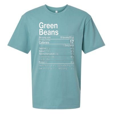 Green Beans Nutrition Fact Thanksgiving Costume Turkey Day Sueded Cloud Jersey T-Shirt