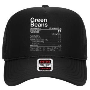 Green Beans Nutrition Fact Thanksgiving Costume High Crown Mesh Back Trucker Hat